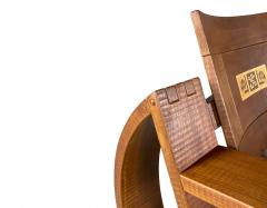Giuseppe Rivadossi c1980 Giuseppe Rivadossi carved walnut rocking chair Italy - 3466427