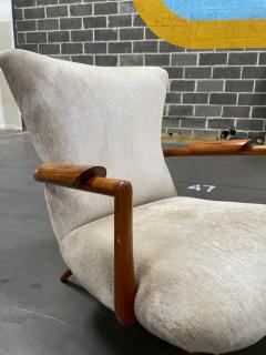 Giuseppe Scapinelli 1950s Brazilian Modern Armchair in Hardwood Fabric by Giuseppe Scapinelli - 3193888