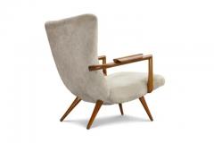 Giuseppe Scapinelli 1950s Brazilian Modern Armchair in Hardwood Fabric by Giuseppe Scapinelli - 3193916