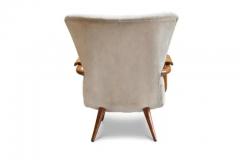 Giuseppe Scapinelli 1950s Brazilian Modern Armchair in Hardwood Fabric by Giuseppe Scapinelli - 3193920