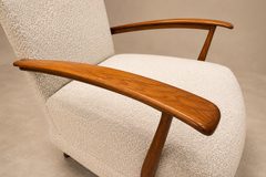 Giuseppe Scapinelli Armchair in Cavi na Wood Leather and Boucl by Giuseppe Scapinelli Brazil - 4692802