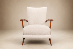 Giuseppe Scapinelli Armchair in Cavi na Wood Leather and Boucl by Giuseppe Scapinelli Brazil - 4692806