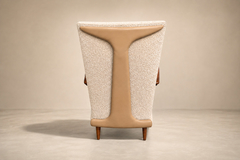 Giuseppe Scapinelli Armchair in Cavi na Wood Leather and Boucl by Giuseppe Scapinelli Brazil - 4692807