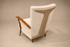 Giuseppe Scapinelli Armchair in Cavi na Wood Leather and Boucl by Giuseppe Scapinelli Brazil - 4692809