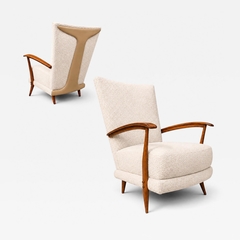 Giuseppe Scapinelli Armchair in Cavi na Wood Leather and Boucl by Giuseppe Scapinelli Brazil - 4700970