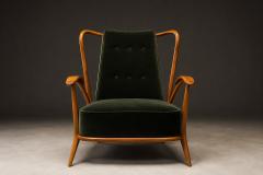 Giuseppe Scapinelli Armchair in Ivory Wood and Green Mohair by Giuseppe Scapinelli - 4597109