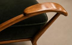 Giuseppe Scapinelli Armchair in Ivory Wood and Green Mohair by Giuseppe Scapinelli - 4597115