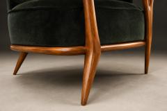 Giuseppe Scapinelli Armchair in Ivory Wood and Green Mohair by Giuseppe Scapinelli - 4597116