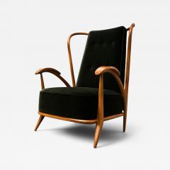 Giuseppe Scapinelli Armchair in Ivory Wood and Green Mohair by Giuseppe Scapinelli - 4601258