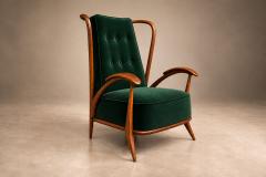 Giuseppe Scapinelli Armchair in Ivory Wood and Green Velvet by Giuseppe Scapinelli Lot 581C - 4815724