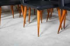 Giuseppe Scapinelli Brazilian Modern 10 Chair Set in Hardwood Black Leather G Scapinelli Brazil - 3186391
