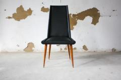 Giuseppe Scapinelli Brazilian Modern 10 Chair Set in Hardwood Black Leather G Scapinelli Brazil - 3186440