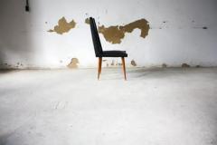 Giuseppe Scapinelli Brazilian Modern 10 Chair Set in Hardwood Black Leather G Scapinelli Brazil - 3186453