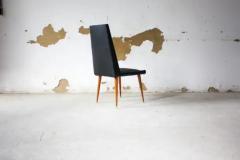 Giuseppe Scapinelli Brazilian Modern 10 Chair Set in Hardwood Black Leather G Scapinelli Brazil - 3186470