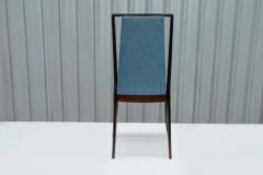 Giuseppe Scapinelli Brazilian Modern 4 Chair Set in Hardwood Blue Fabric by G Scapinelli Brazi - 3186556