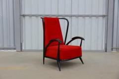 Giuseppe Scapinelli Brazilian Modern Armchair in Hardwood Velvet Giuseppe Scapinelli 1950s - 3663199