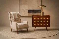 Giuseppe Scapinelli Brazilian Modern Armchair in Hardwood Warm Oatmeal Boucl by Scapinelli - 4597011