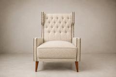 Giuseppe Scapinelli Brazilian Modern Armchair in Hardwood Warm Oatmeal Boucl by Scapinelli - 4597014