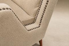 Giuseppe Scapinelli Brazilian Modern Armchair in Hardwood Warm Oatmeal Boucl by Scapinelli - 4597017