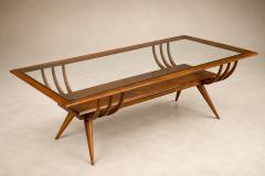 Giuseppe Scapinelli Brazilian Modern Coffee Table in Cavi na Wood Glass Giuseppe Scapinelli - 4635986
