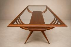 Giuseppe Scapinelli Brazilian Modern Coffee Table in Cavi na Wood Glass Giuseppe Scapinelli - 4636000
