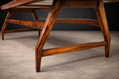 Giuseppe Scapinelli Brazilian Modern Coffee Table in Caviuna wood Ros Portuguese Marble Top - 4531153