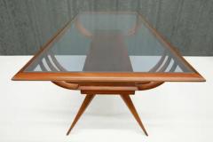 Giuseppe Scapinelli Brazilian Modern Coffee Table in Hardwood Glass by Giuseppe Scapinelli 1950s - 3186529