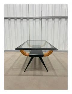 Giuseppe Scapinelli Brazilian Modern Coffee Table in Two Tone Hardwood Glass Giuseppe Scapinelli - 3495354