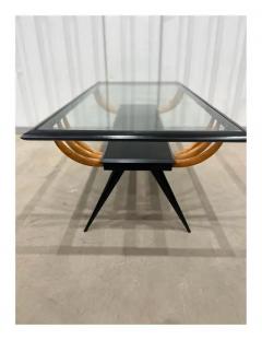 Giuseppe Scapinelli Brazilian Modern Coffee Table in Two Tone Hardwood Glass Giuseppe Scapinelli - 3495355