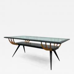 Giuseppe Scapinelli Brazilian Modern Coffee Table in Two Tone Hardwood Glass Giuseppe Scapinelli - 3498074