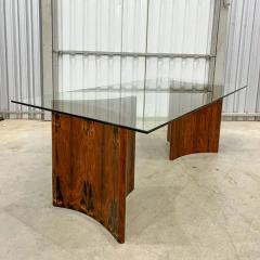Giuseppe Scapinelli Brazilian Modern Dining Table in Hardwood Glass by Giuseppe Scapinelli 1950s - 3331088