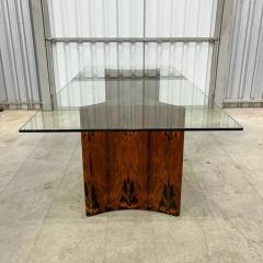 Giuseppe Scapinelli Brazilian Modern Dining Table in Hardwood Glass by Giuseppe Scapinelli 1950s - 3331091