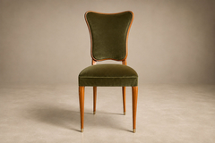 Giuseppe Scapinelli Brazilian Modern Set of Eight Dining Chairs in Pau Marfim and Olive Green Mohair - 4698925