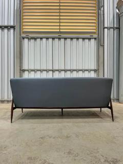 Giuseppe Scapinelli Brazilian Modern Sofa in Hardwood and Blue Fabric by Giuseppe Scapinelli 1950 - 3716513