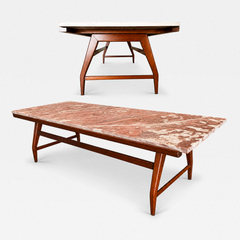 Giuseppe Scapinelli Caviuna Ros Portuguese Marble Coffee Table Brazil 1950s - 4802482