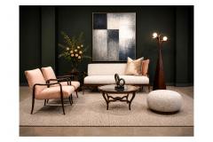Giuseppe Scapinelli Circular Coffee Table in Cavi na Wood Glass by Giuseppe Scapinelli - 4594217