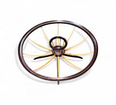 Giuseppe Scapinelli Coffee Table with Flower Vase in Two Woods Giuseppe Scapinelli 1950s - 4367482