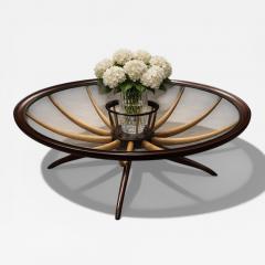 Giuseppe Scapinelli Coffee Table with Flower Vase in Two Woods Giuseppe Scapinelli Lot 729A - 4634604
