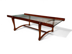 Giuseppe Scapinelli Coffee table in Caviuna wood Glass Giuseppe Scapinelli 1950s Lot 561A - 4118127