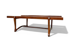 Giuseppe Scapinelli Coffee table in Caviuna wood Glass Giuseppe Scapinelli 1950s Lot 561A - 4118130