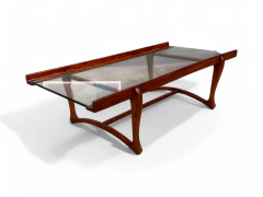 Giuseppe Scapinelli Coffee table in Caviuna wood Glass Giuseppe Scapinelli 1950s Lot 561A - 4118131
