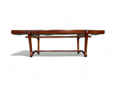 Giuseppe Scapinelli Coffee table in Caviuna wood Glass Giuseppe Scapinelli 1950s Lot 561A - 4118135