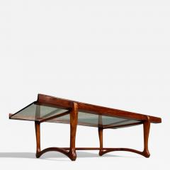 Giuseppe Scapinelli Coffee table in Caviuna wood Glass Giuseppe Scapinelli 1950s Lot 561A - 4196294