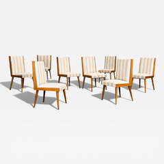 Giuseppe Scapinelli Eight Cavi na Fabric Dining Chairs by Giuseppe Scapinelli Brazil 1950s - 4805068