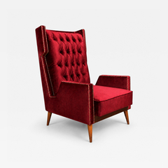 Giuseppe Scapinelli Giuseppe Scapinelli Armchair in Hardwood Ruby Cotton Velvet Brazil Lot 313C - 4711398