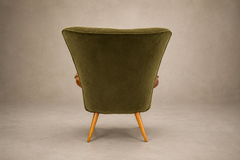 Giuseppe Scapinelli Giuseppe Scapinelli Sculptural Cavi na Olive Green Mohair Armchairs - 4763772