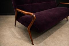 Giuseppe Scapinelli Giuseppe Scapinelli Sculptural Sofa in Solid Cavi na Deep Aubergine Mohair - 4525218