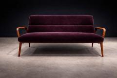 Giuseppe Scapinelli Giuseppe Scapinelli Sculptural Sofa in Solid Cavi na Deep Aubergine Mohair - 4525219