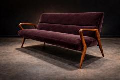 Giuseppe Scapinelli Giuseppe Scapinelli Sculptural Sofa in Solid Cavi na Deep Aubergine Mohair - 4525225