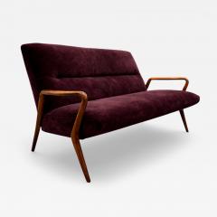 Giuseppe Scapinelli Giuseppe Scapinelli Sculptural Sofa in Solid Cavi na Deep Aubergine Mohair - 4538867